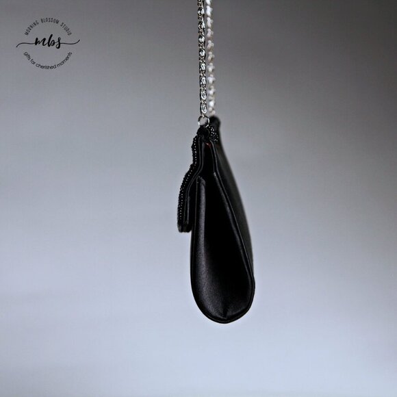 Vintage Beaded Silver Chain Strap Magnetic Closure Mini Shoulder Bag Clutch - Picture 2 of 12